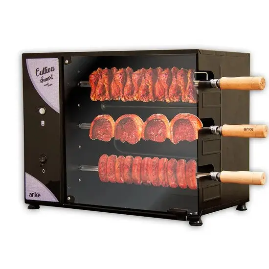 Assador Elétrico Rotativo Arke Vitta Smart 05 Espetos 220V