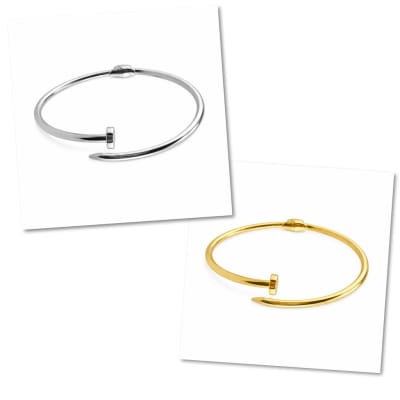 Sterling Silver 925 Open Cuff Bracelet "Clavus"