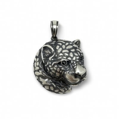 Sterling Silver 925 Jaguar CZ Pendant "Shadow"