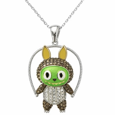 Sterling Silver 925 Labubu Necklace Pendant "Gwen"