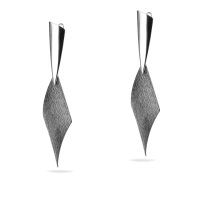 Sterling Silver 925 Dangle Drop Textured Earrings "Callison"