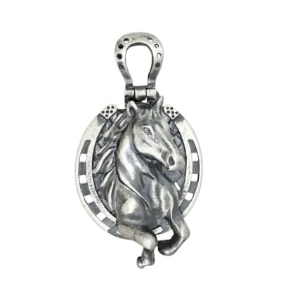 Sterling Silver 925 Horseshoe Horse Pendant "Gal"