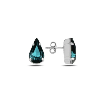 Sterling Silver 925 Teardrop Swarovski Crystal Stud Earrings "Vireo"