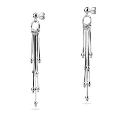 Sterling Silver 925 Chain Dangle Stud Earrings "Tassel"