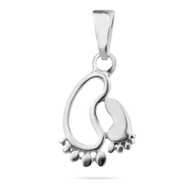 Sterling Silver 925 Baby Feet Pendant "First Steps"