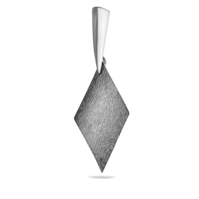 Sterling Silver 925 Textured Diamond Pendant "Callison"