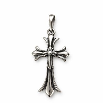 Sterling Silver 925 Unisex Double Cross Pendant "Vesper"