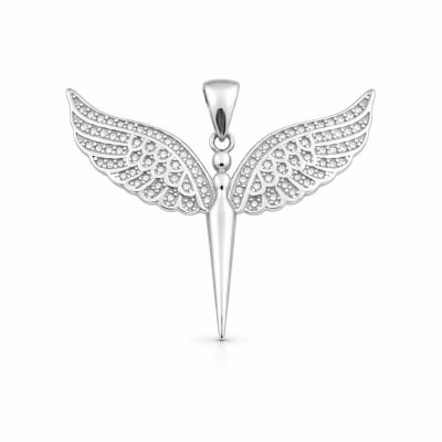Sterling Silver 925 Angel Winged Pendant "My Angel"