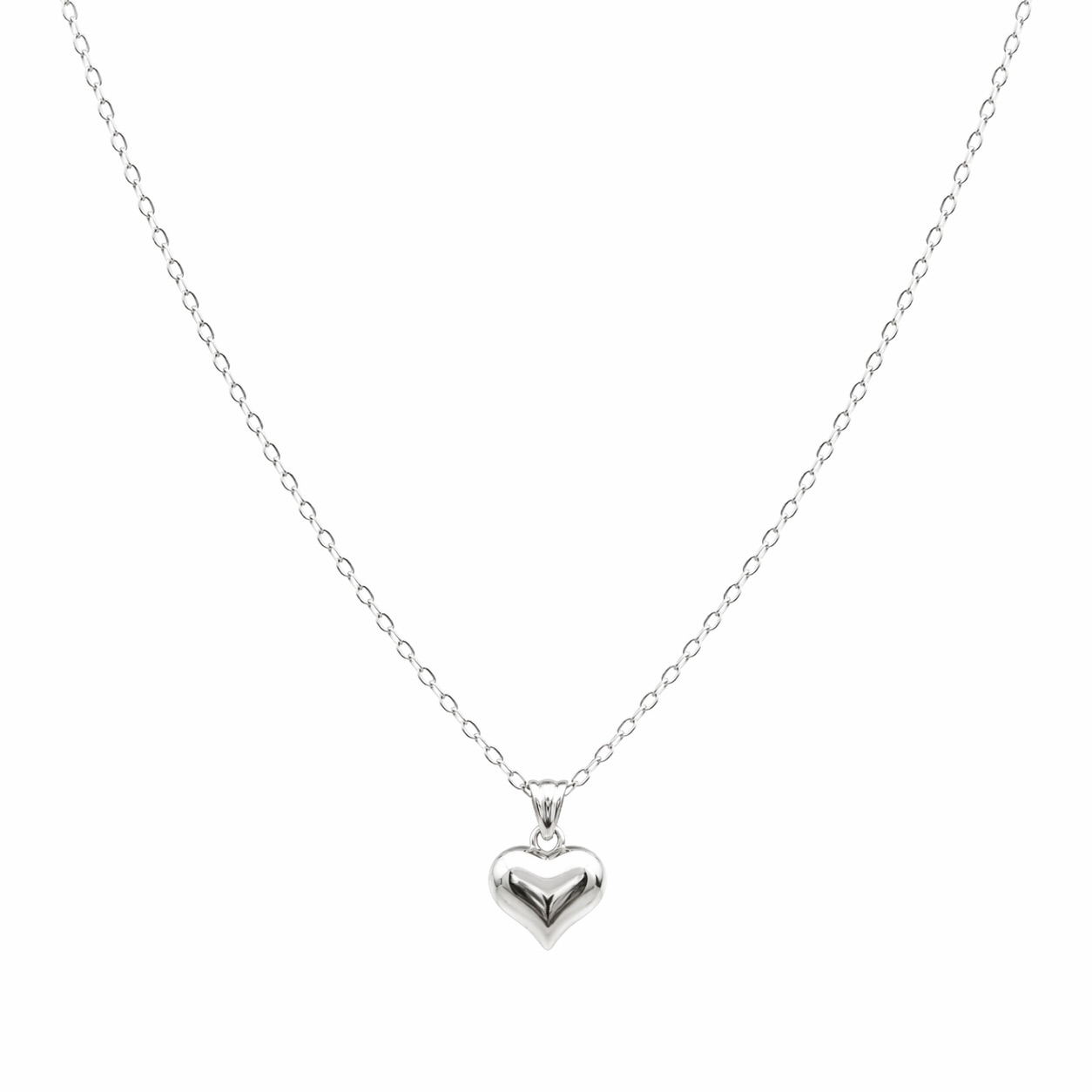 Sterling Silver 925 Petite Heart Necklace Pendant "Coeur"