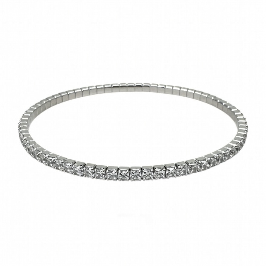 Sterling Silver 925 Tennis CZ Bracelet "Casta" - Silver Image 1