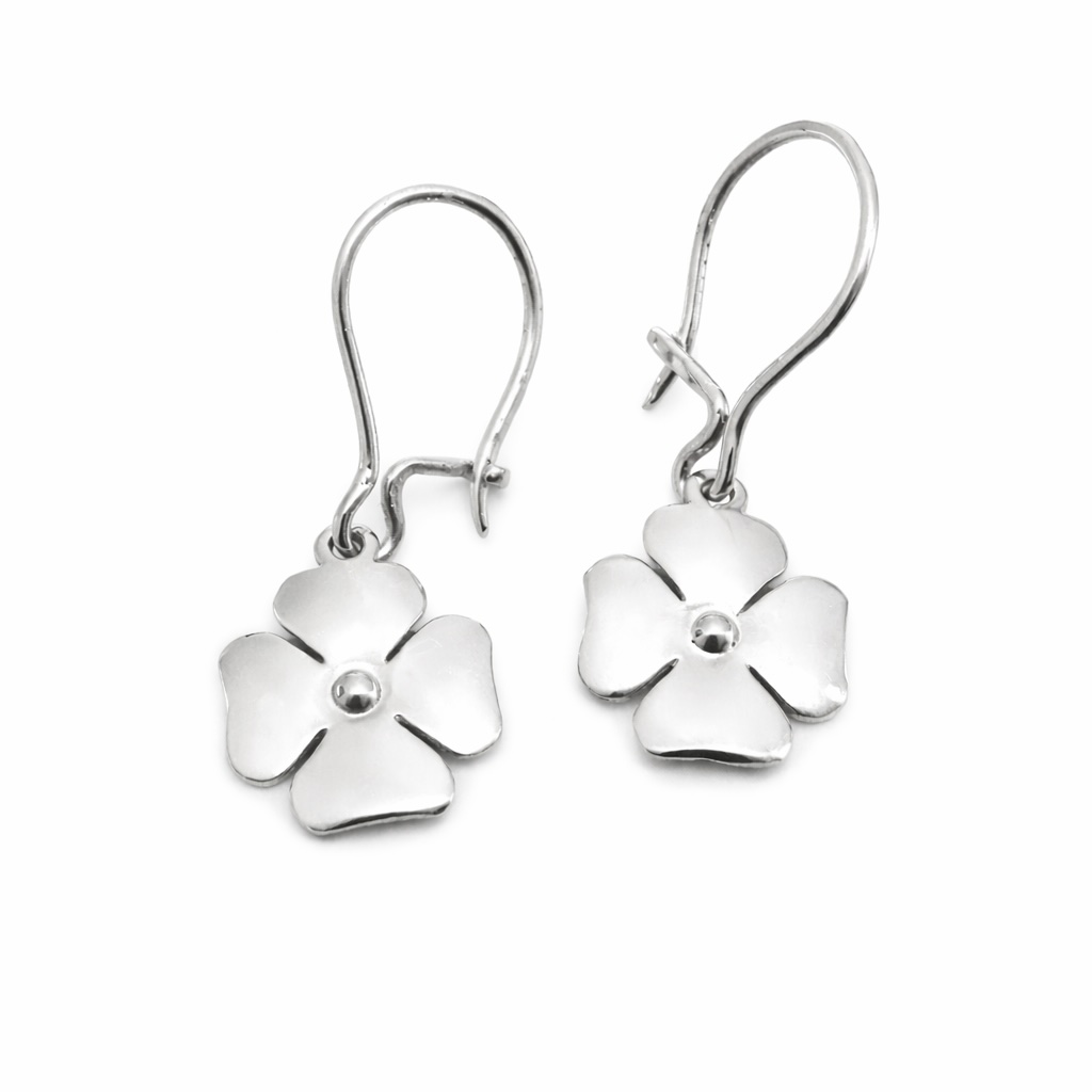 Sterling Silver 925 Four-Leaf Clover Earrings "Felicity"