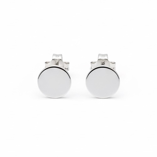 Sterling Silver 925 Stud Round Earrings "Orb" - Silver Image 1