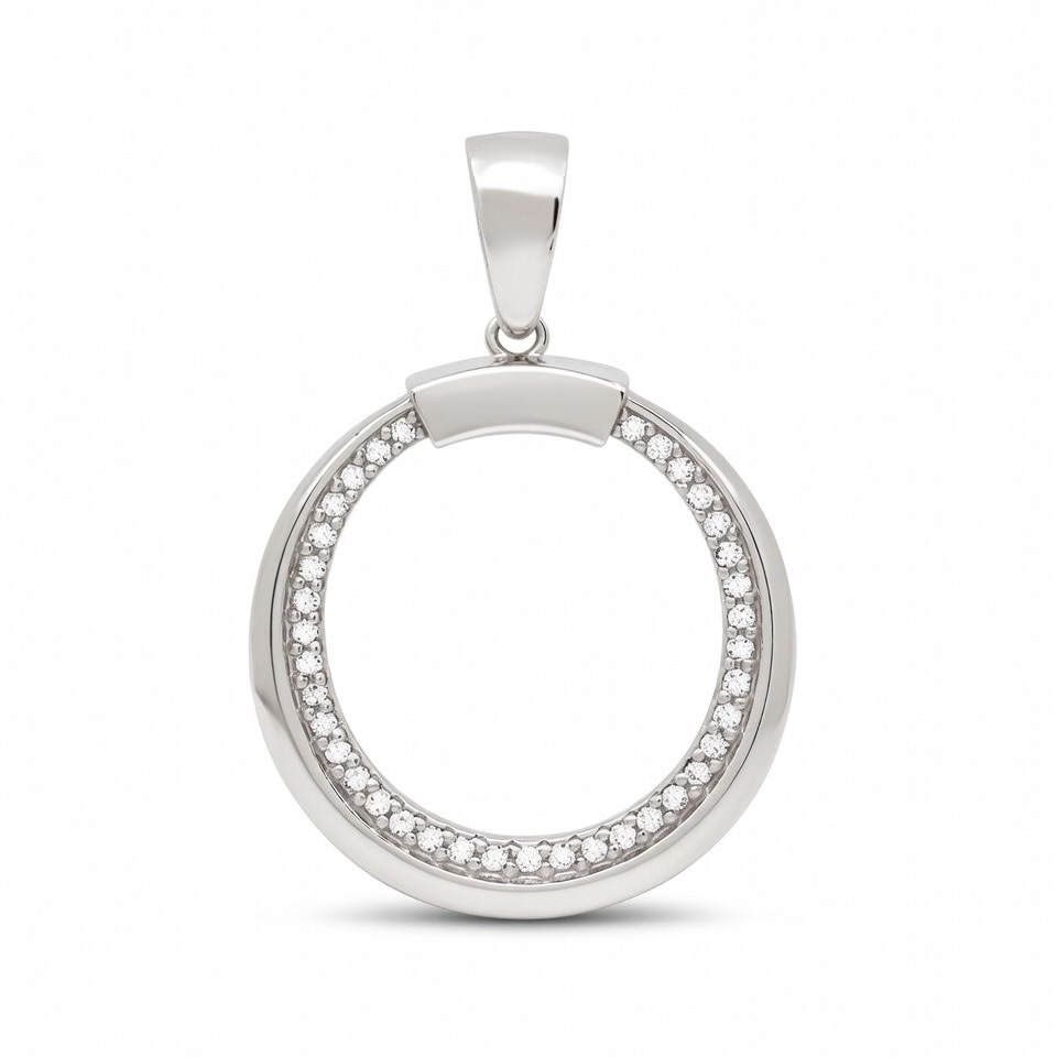 Sterling Silver 925 CZ Open Round Pendant "Loran"