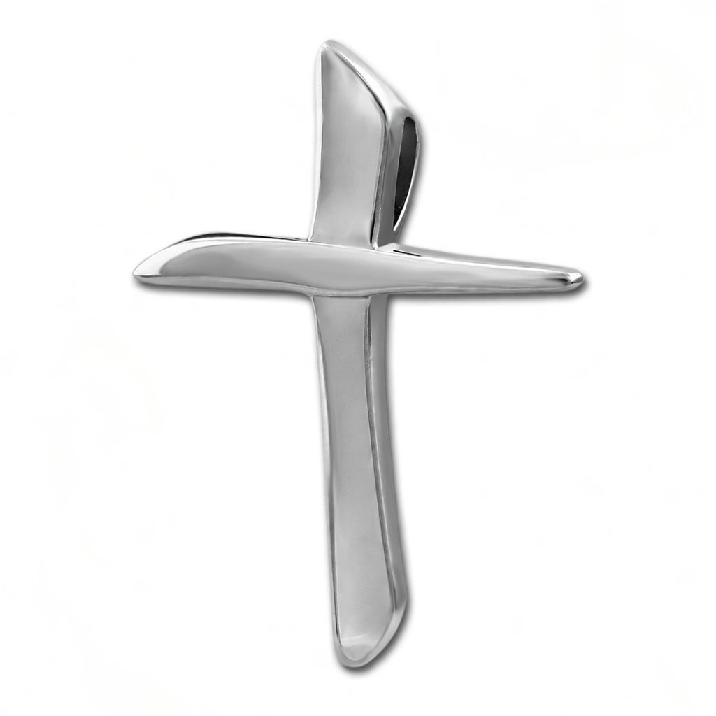 Sterling Silver 925 Angled Cross Pendant "Cael" - Silver Image 1