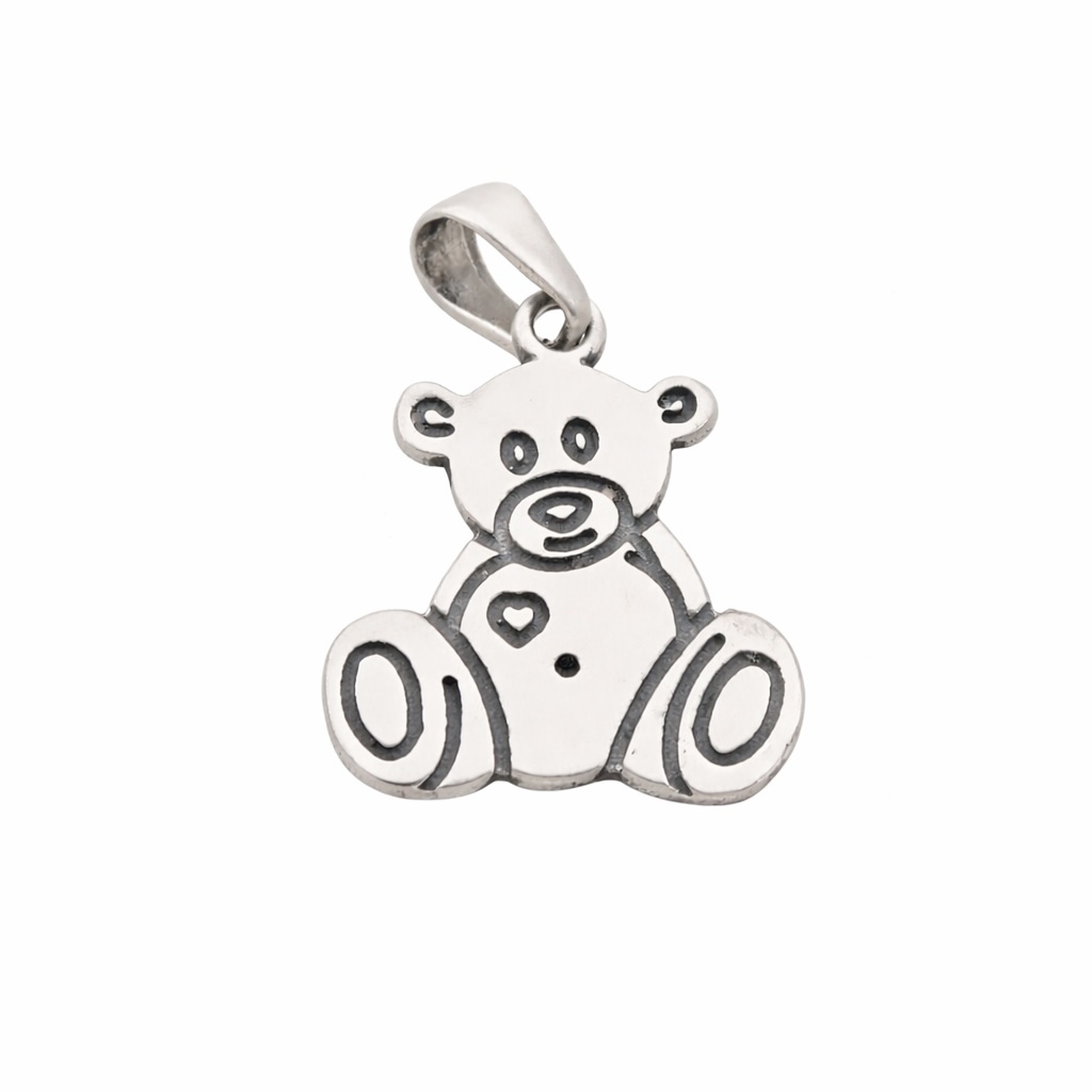 Sterling Silver 925 Teddy Bear Pendant “Milo” - Image 1
