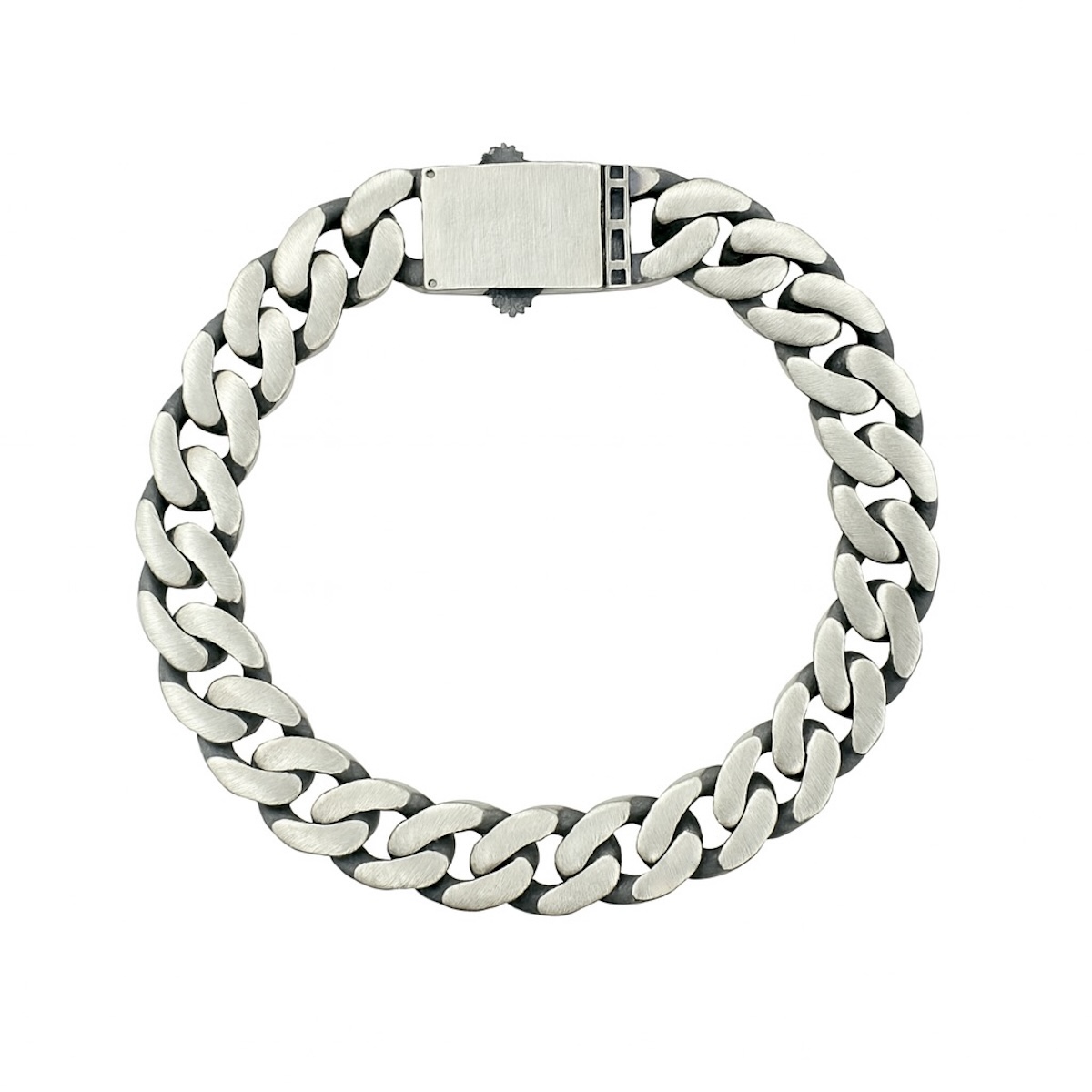 Sterling Silver 925 Unisex Curb Chain Bracelet "Ferno" - Silver Image 1