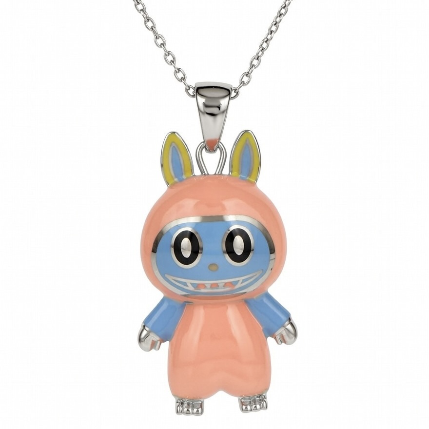 Sterling Silver 925 Labubu Necklace Pendant "Gigi"