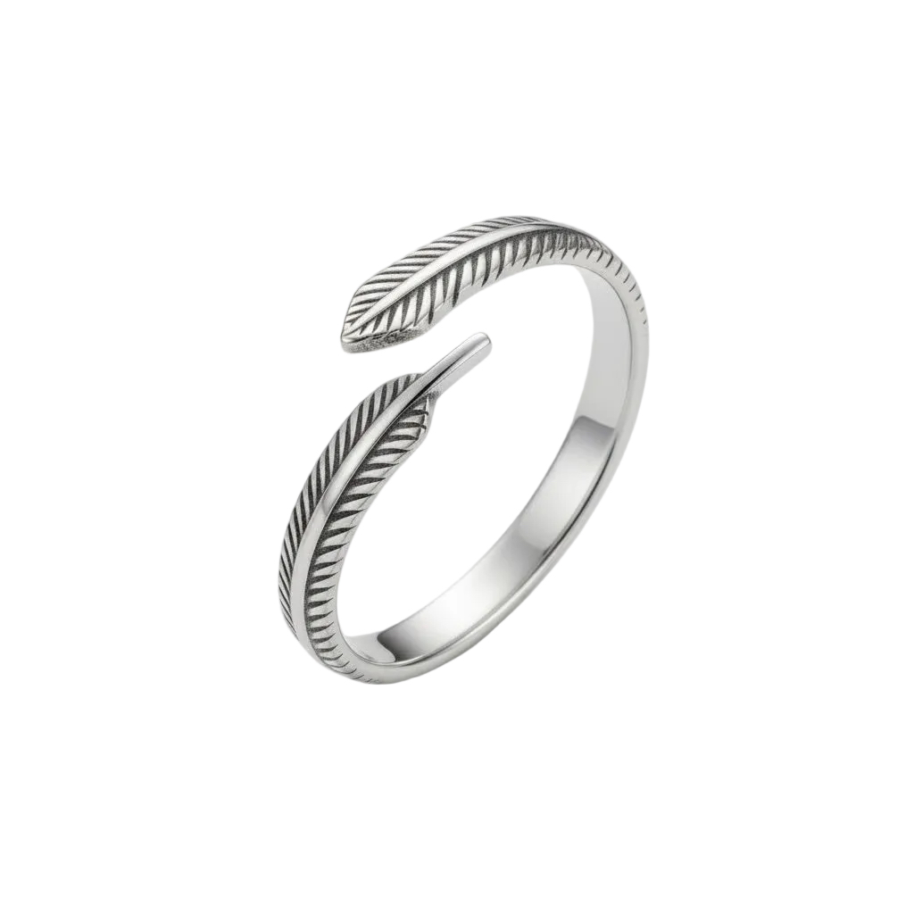 Sterling Silver 925 Leaf Wrap Band Ring Adjustable Sizes "Sylvia" - Image 1