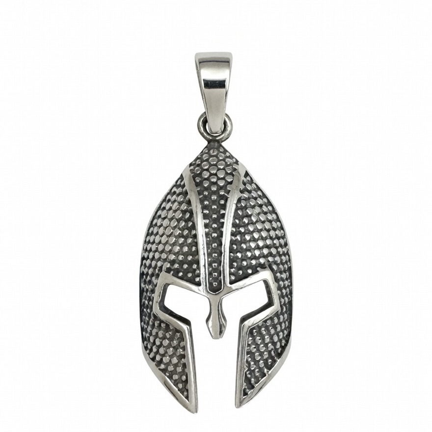 Sterling Silver 925 Spartan Helmet Warrior Pendant "Laconia" - Silver Image 1