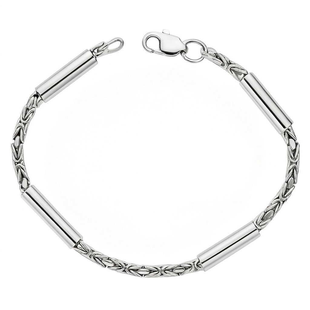 Sterling Silver 925 Byzantine Bracelet "Azara" - Silver Image 1