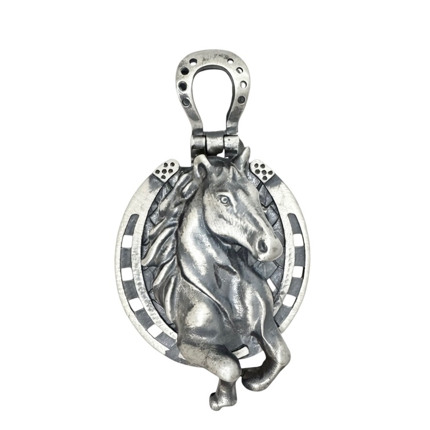 Sterling Silver 925 Horseshoe Horse Pendant "Gal"