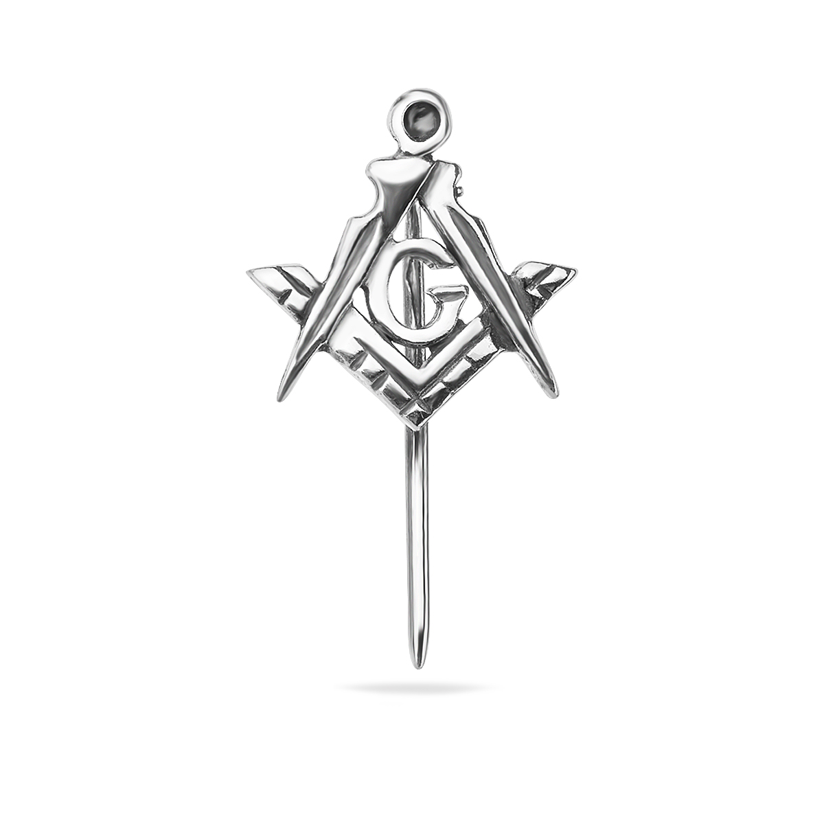 Sterling Silver 925 Unisex Pin "Mason" - Silver Image 1