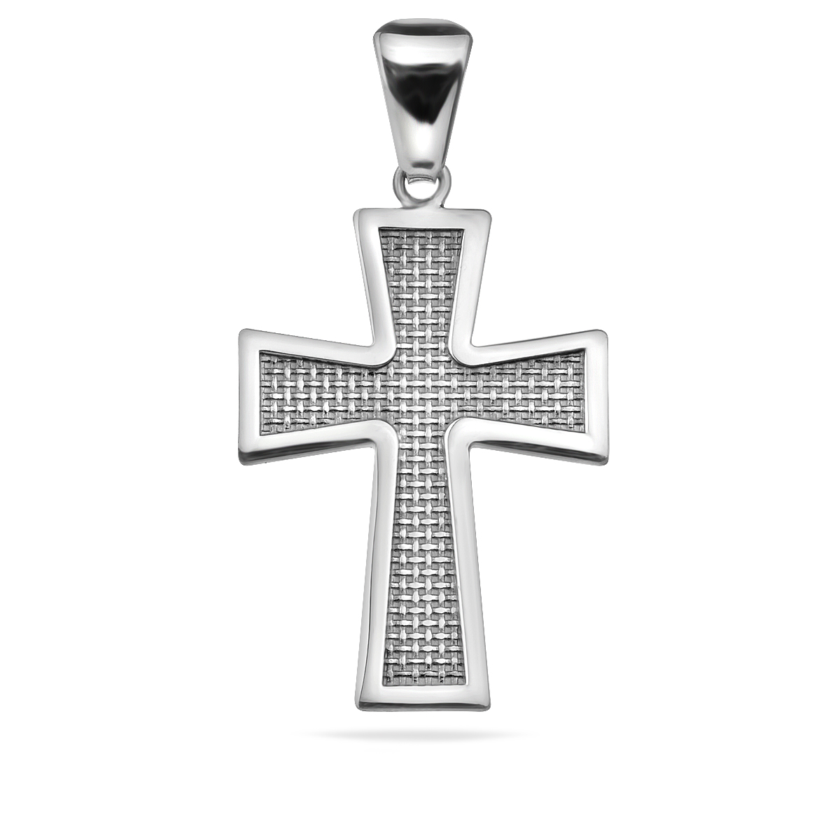 Sterling Silver 925 Textured Cross Pendant "The Path"