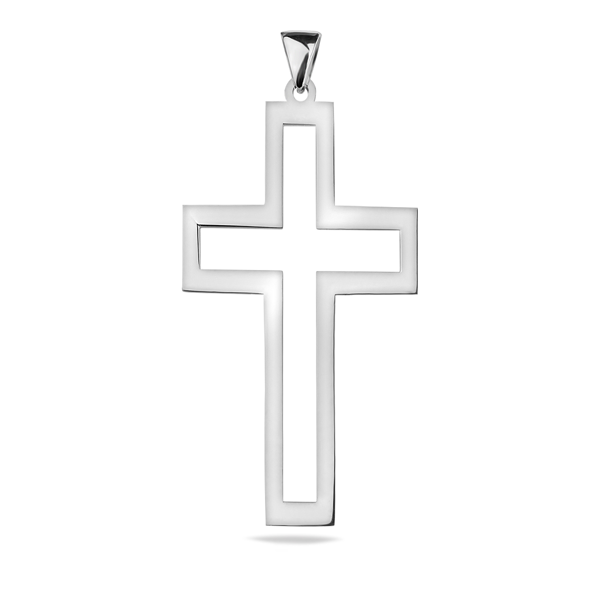 Sterling Silver 925 Open Outline Cross Pendant "X" - Silver Image 1