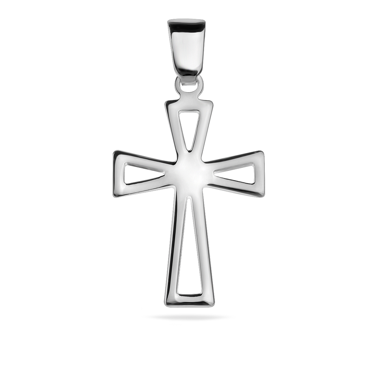 Sterling Silver 925 Open Work Cross Pendant "Airy" - Silver Image 1