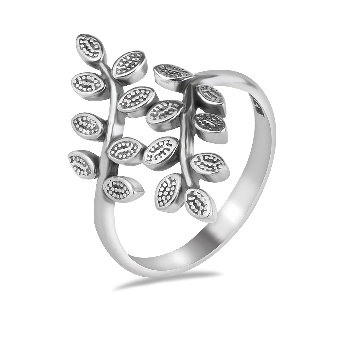 Sterling Silver 925 Leaf Wrap Ring "Rachilla"