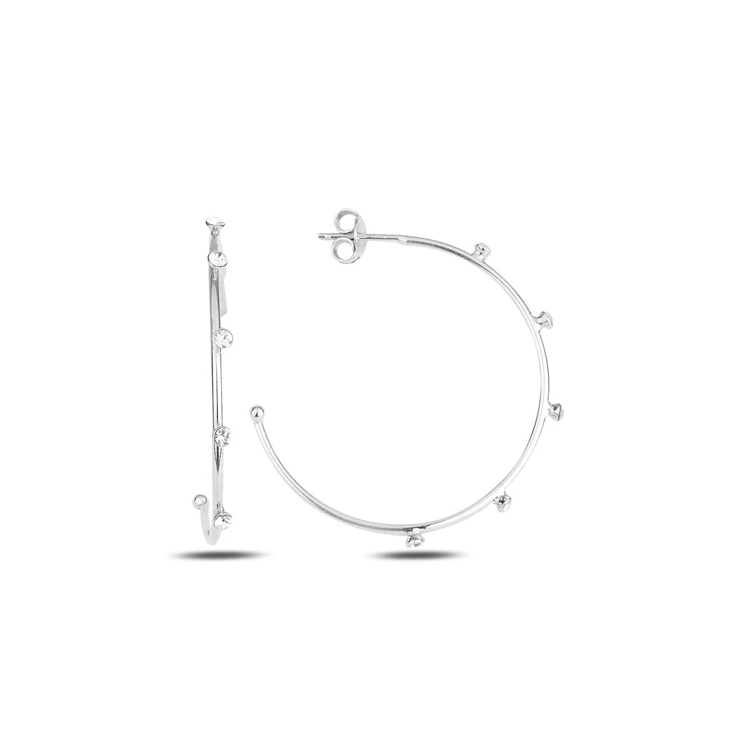 Sterling Silver 925 Hoop Stud Swarovski Crystal Earrings "Blink"