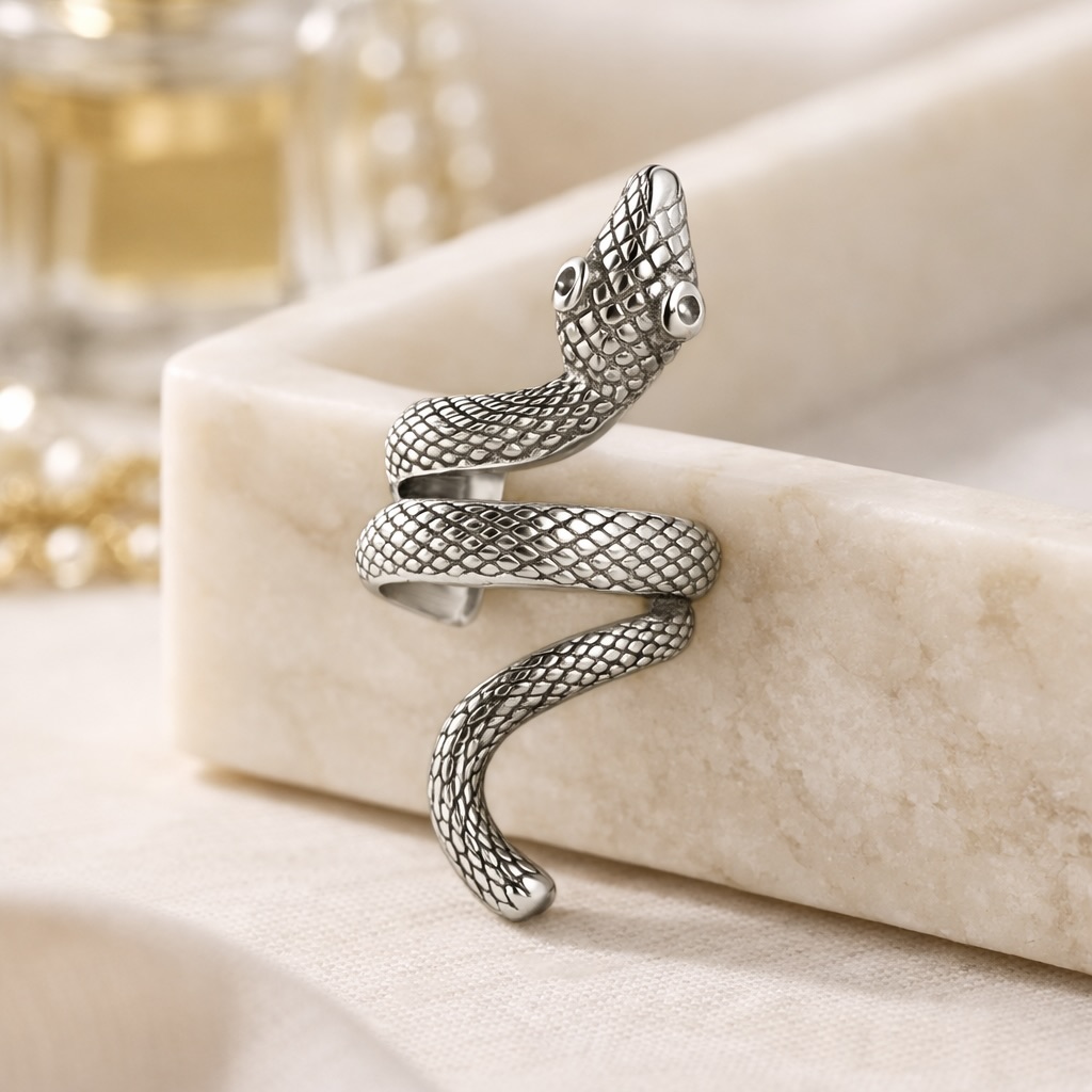 Sterling Silver 925 Snake Ear Crawler Cuff "Ophira" - Image 2