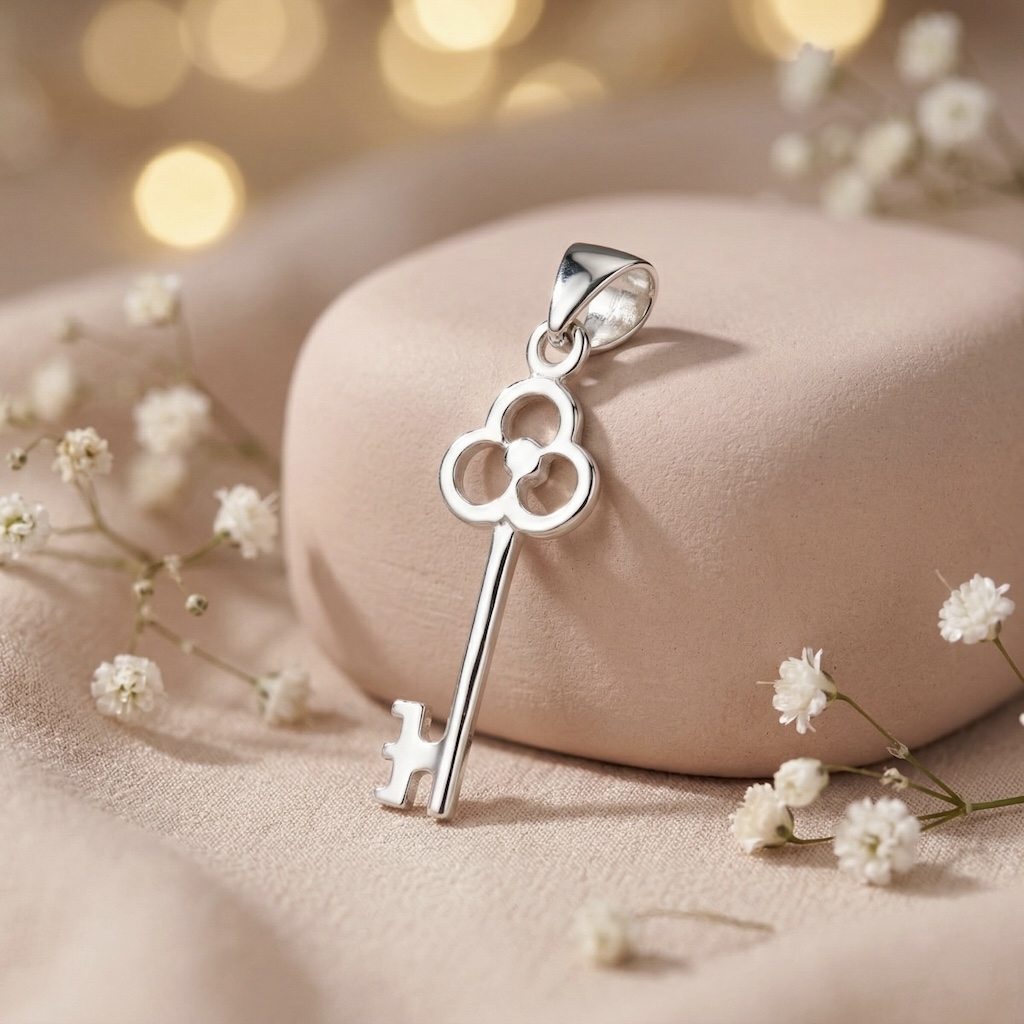 Sterling Silver 925 Key Pendant "Secret Door" - Image 2