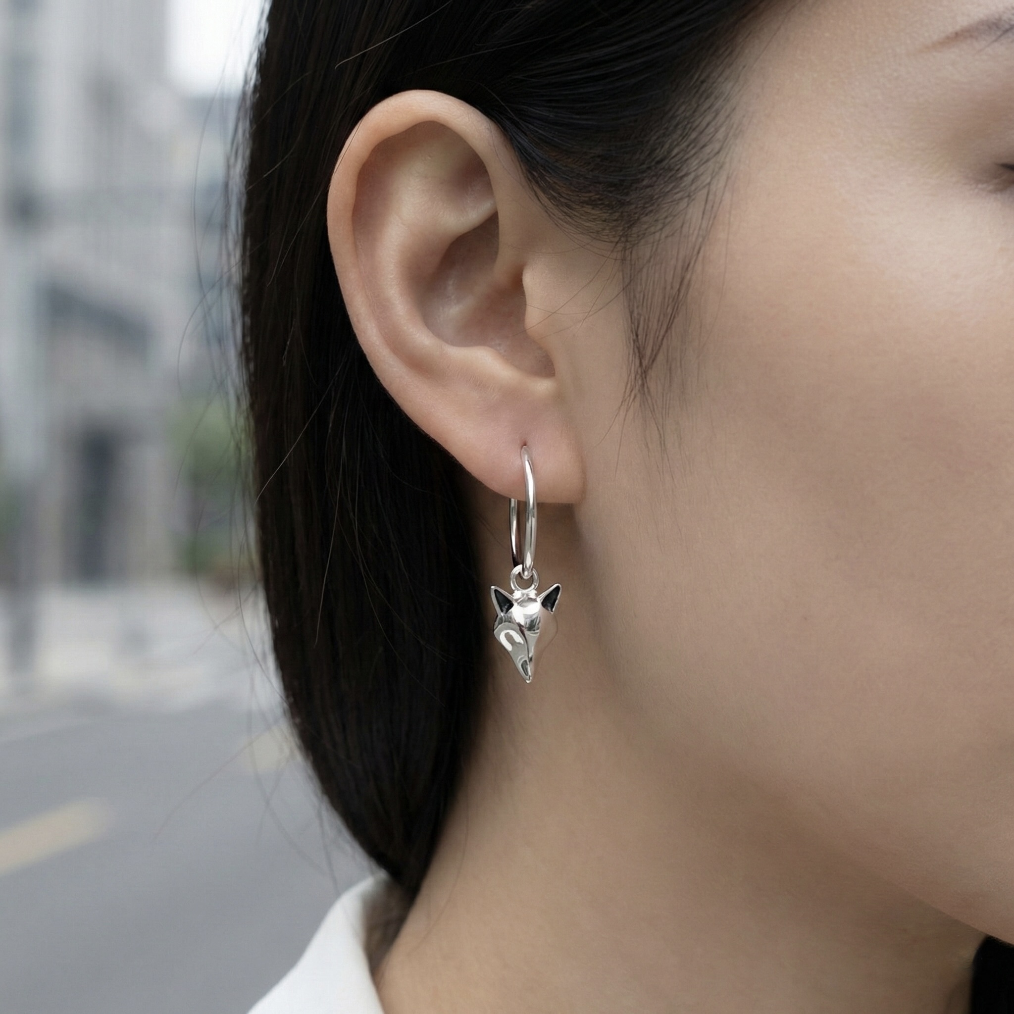 Sterling Silver 925 Fox Hoop Earrings “Sorrel” - Image 4