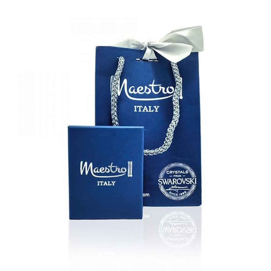 Gold Plated Sterling Silver 925 Swarovski Crystal Bracelet "Azure" - Silver Image 4