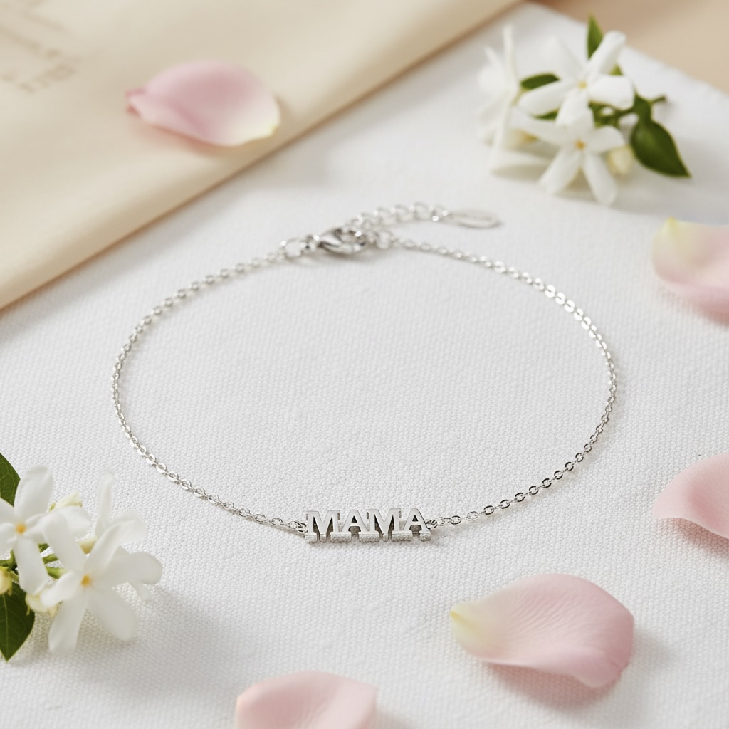 Sterling Silver 925 Chain Bracelet "MAMA" - Image 2