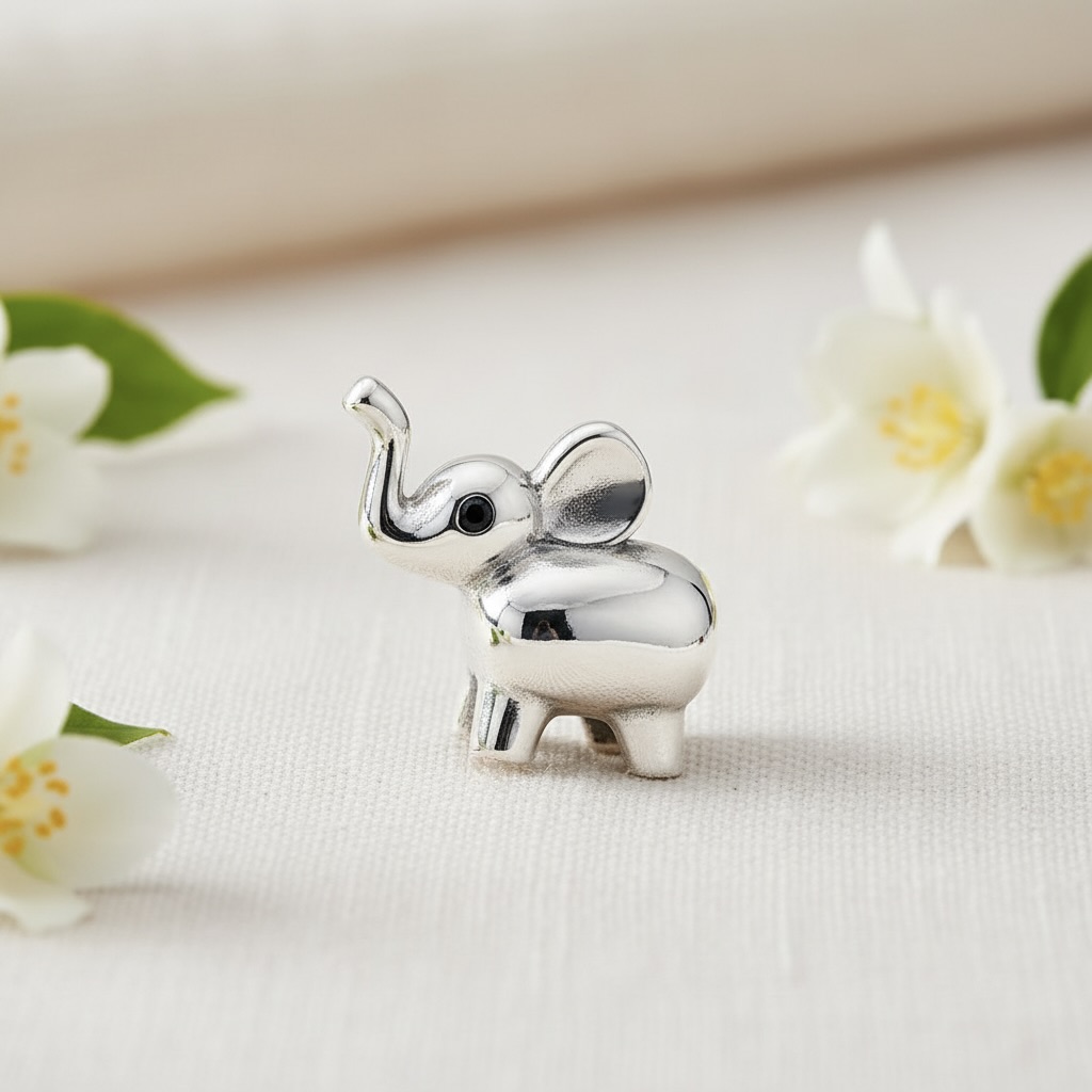 Sterling Silver 925 Elephant Bracelet Bead Charm “Lucky Trunk” - Image 2