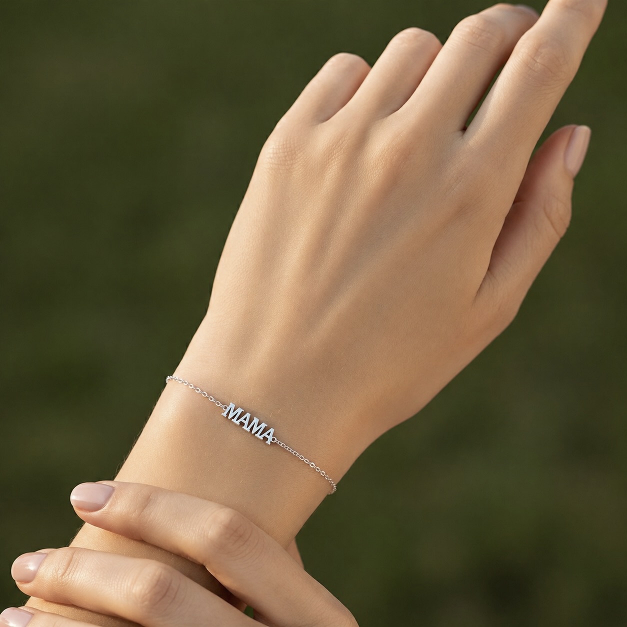Sterling Silver 925 Chain Bracelet "MAMA" - Image 3