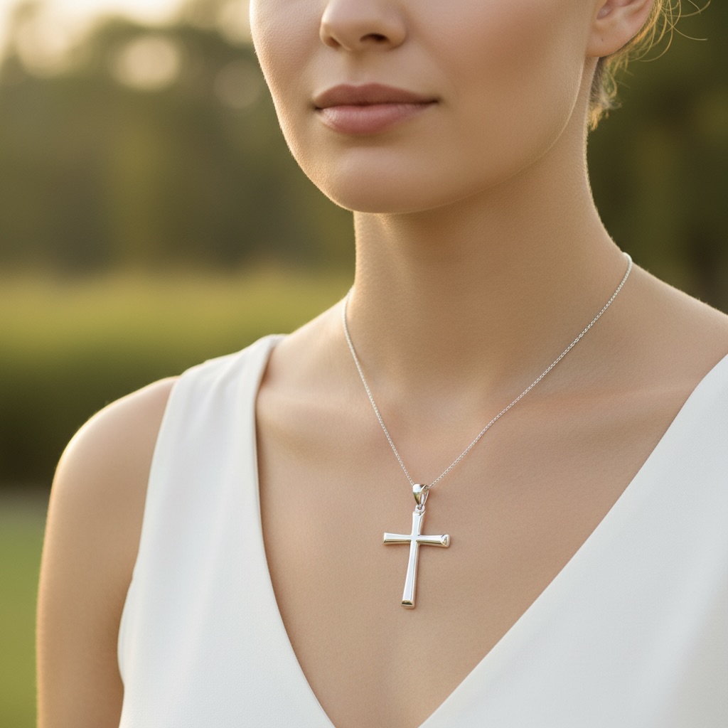 Sterling Silver 925 Cross Pendant "Sanctum" - Image 3