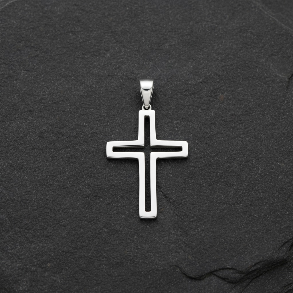Sterling Silver 925 Open Cross Pendant "Lima" - Image 2