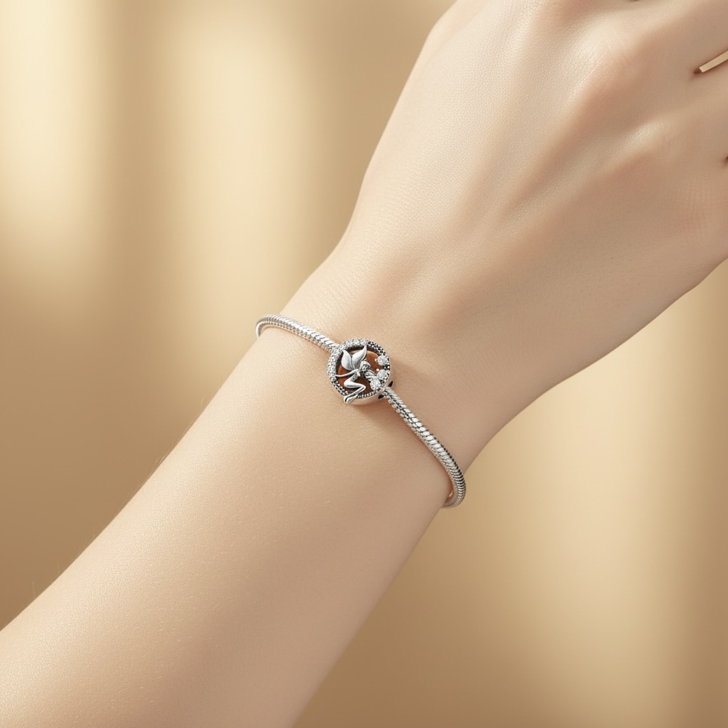 Sterling Silver 925 Sparkling Bracelet Bead Charm "Pixie" - Image 4