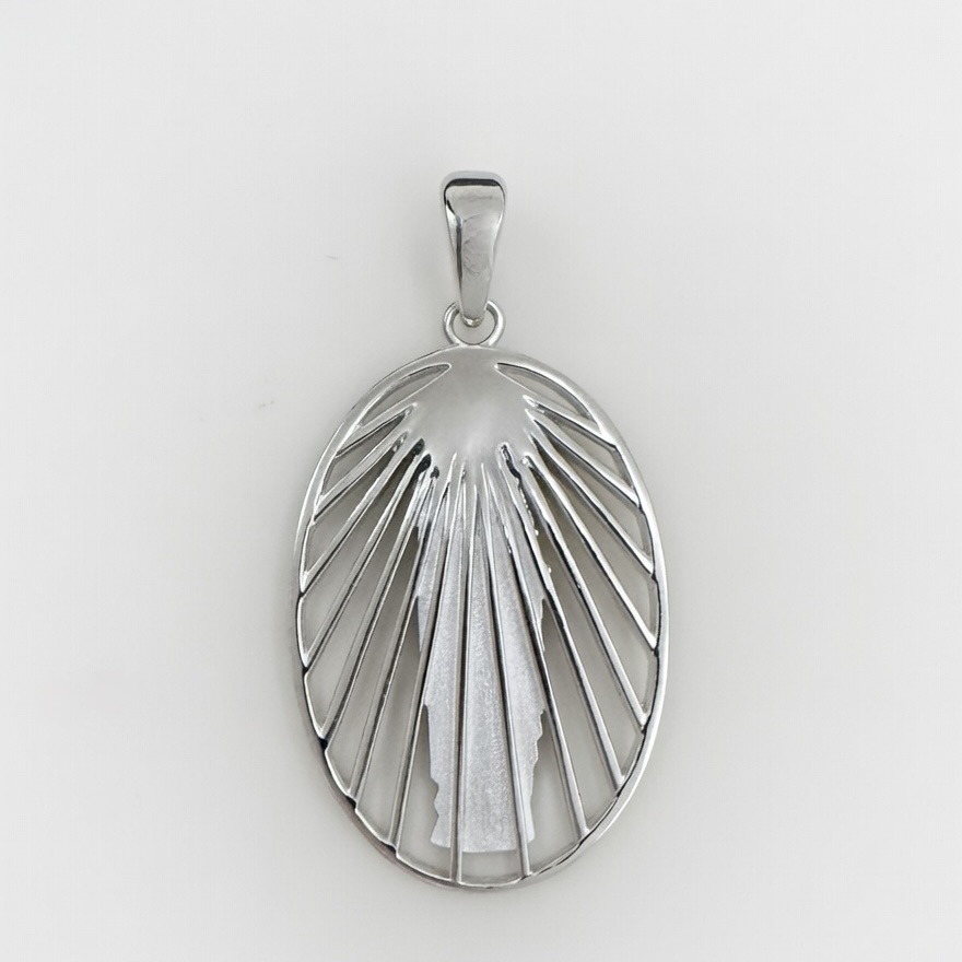 Sterling Silver 925 Virgin Mary CZ Pendant "Lourdes" - Silver Image 4