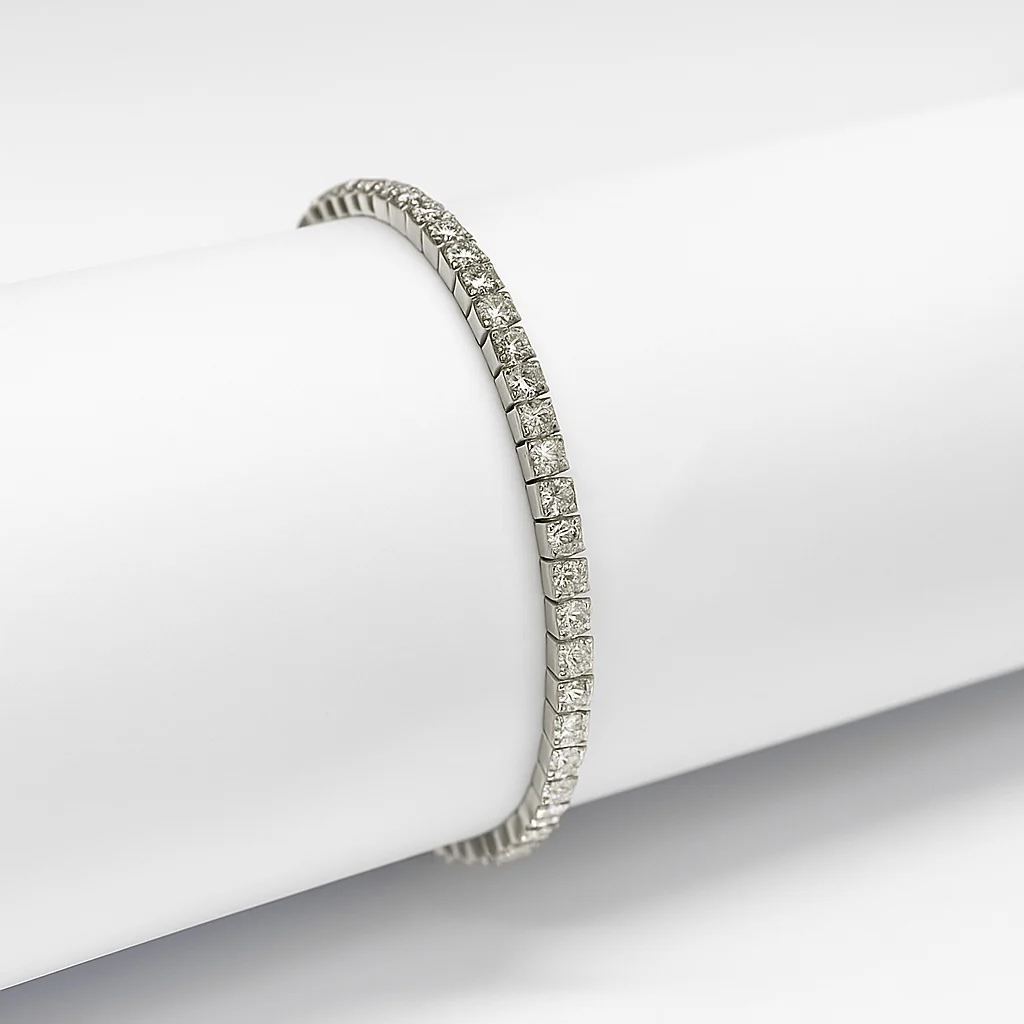 Sterling Silver 925 Tennis CZ Bracelet "Casta" - Silver Image 2