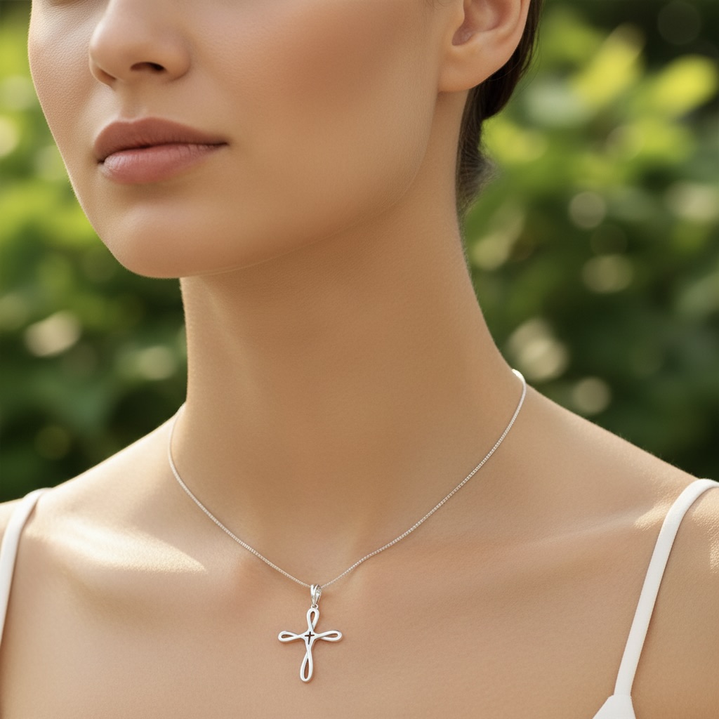 Sterling Silver 925 Infinity Cross Pendant “Endless Faith” - Image 3