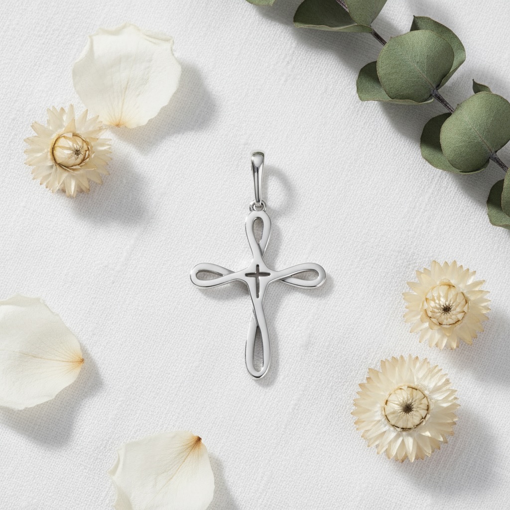 Sterling Silver 925 Infinity Cross Pendant “Endless Faith” - Image 2