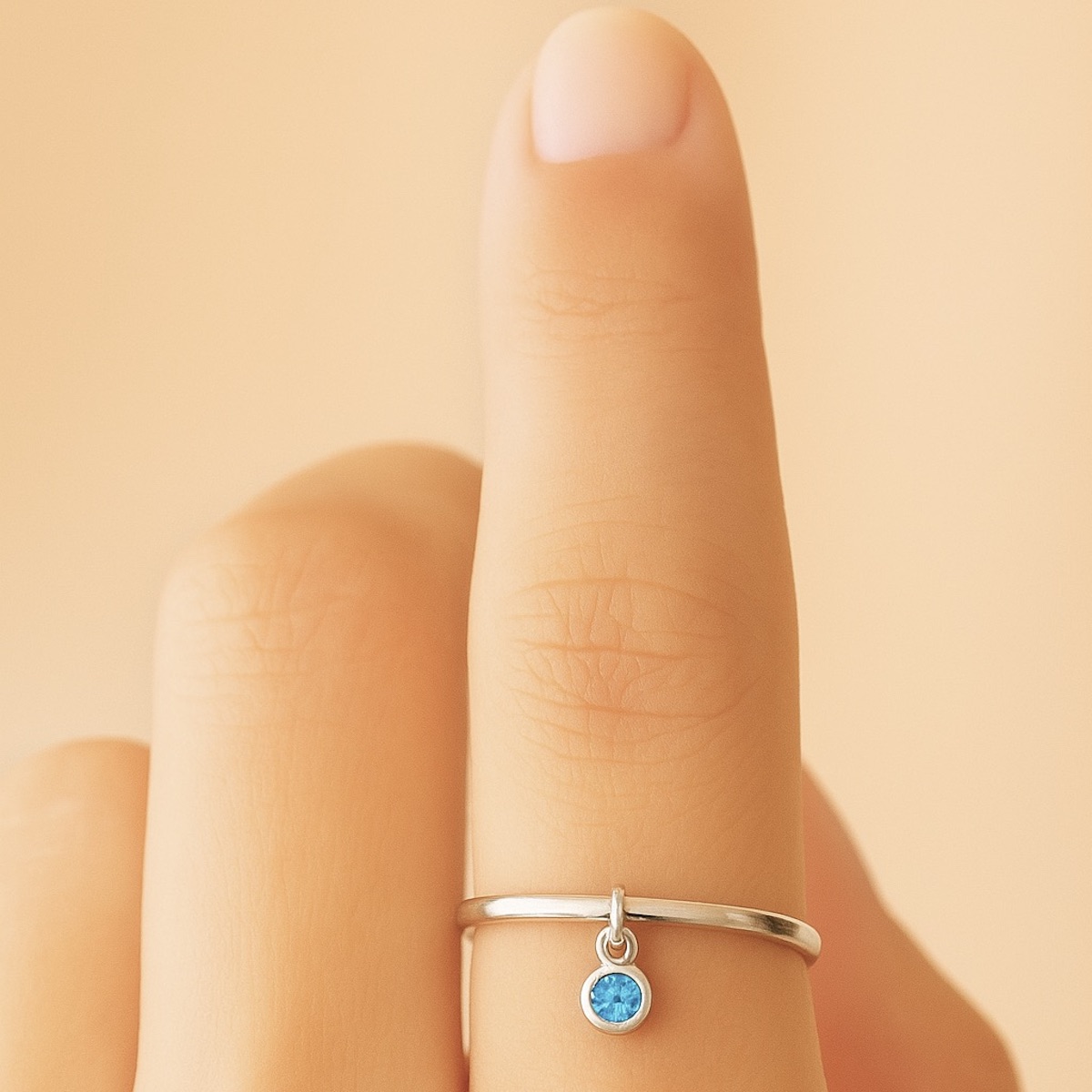 Sterling Silver 925 Adjustable Swarovski Crystal Ring "Drizzle" - Silver Image 2