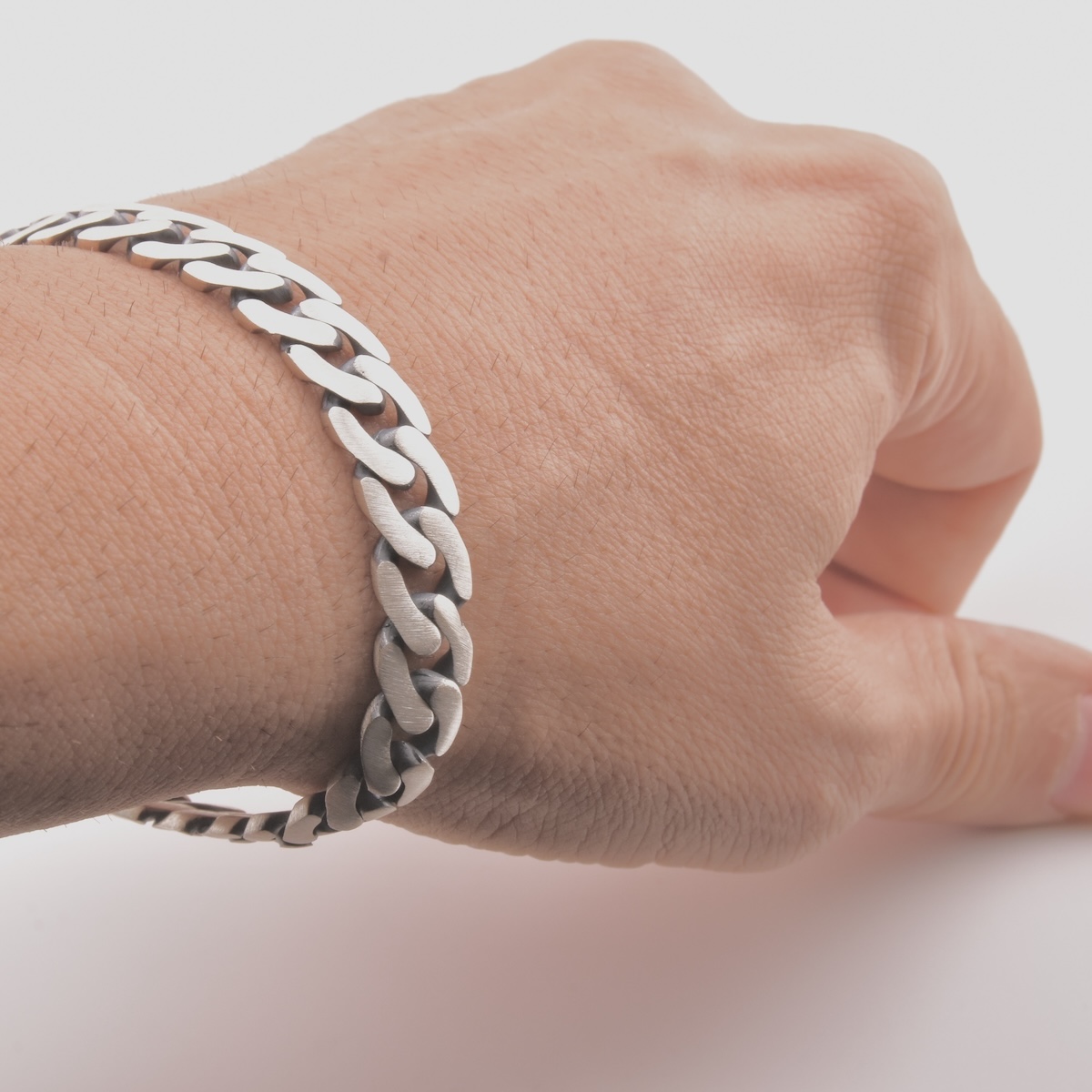 Sterling Silver 925 Unisex Curb Chain Bracelet "Ferno" - Silver Image 2