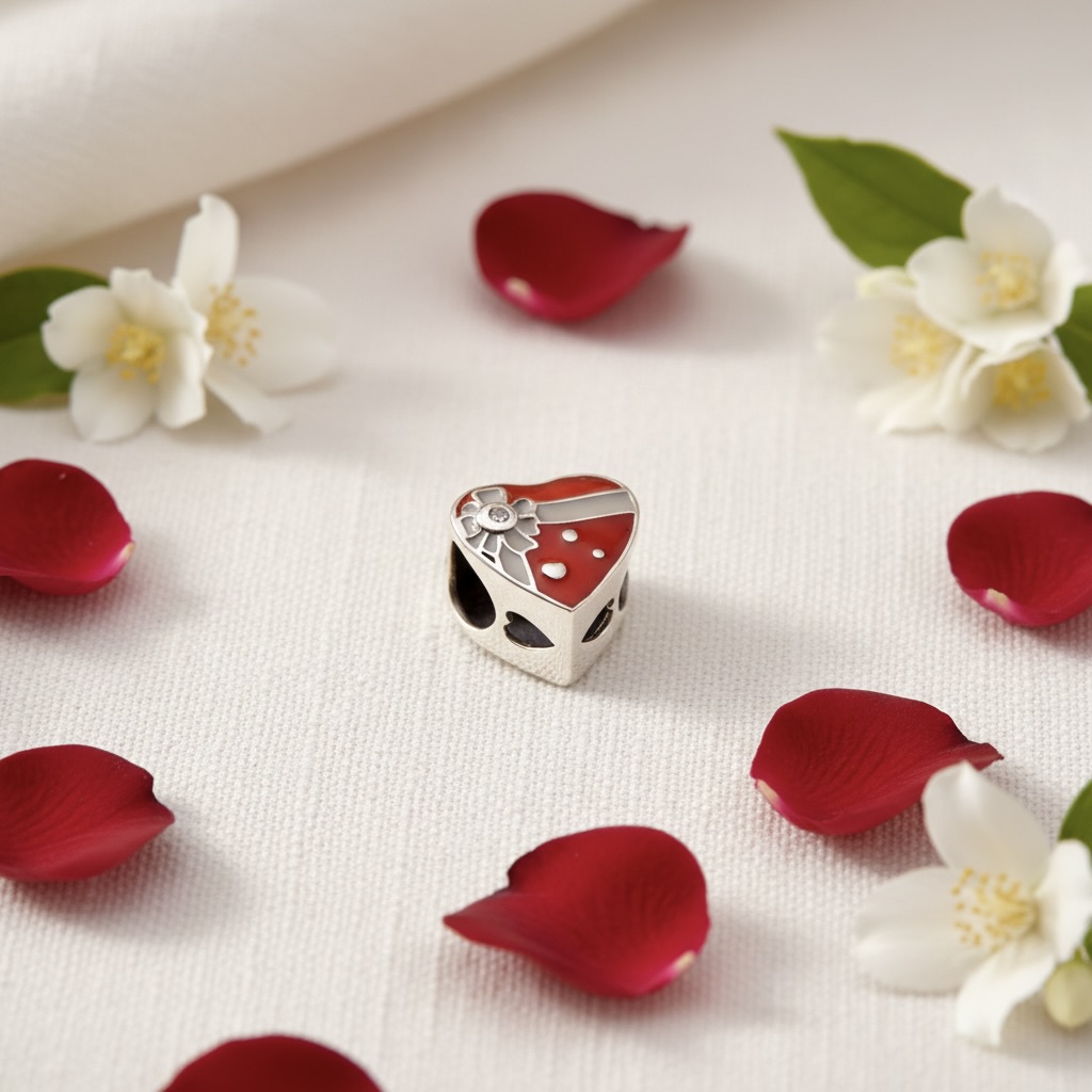 Sterling Silver 925 Red Heart “Love You” Bracelet Charm - Image 3