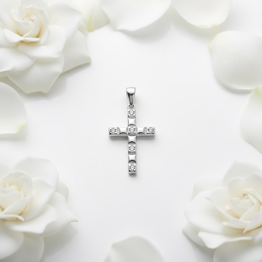 Sterling Silver 925 Cross Cubic Zirconia Pendant "Riviera" - Image 2