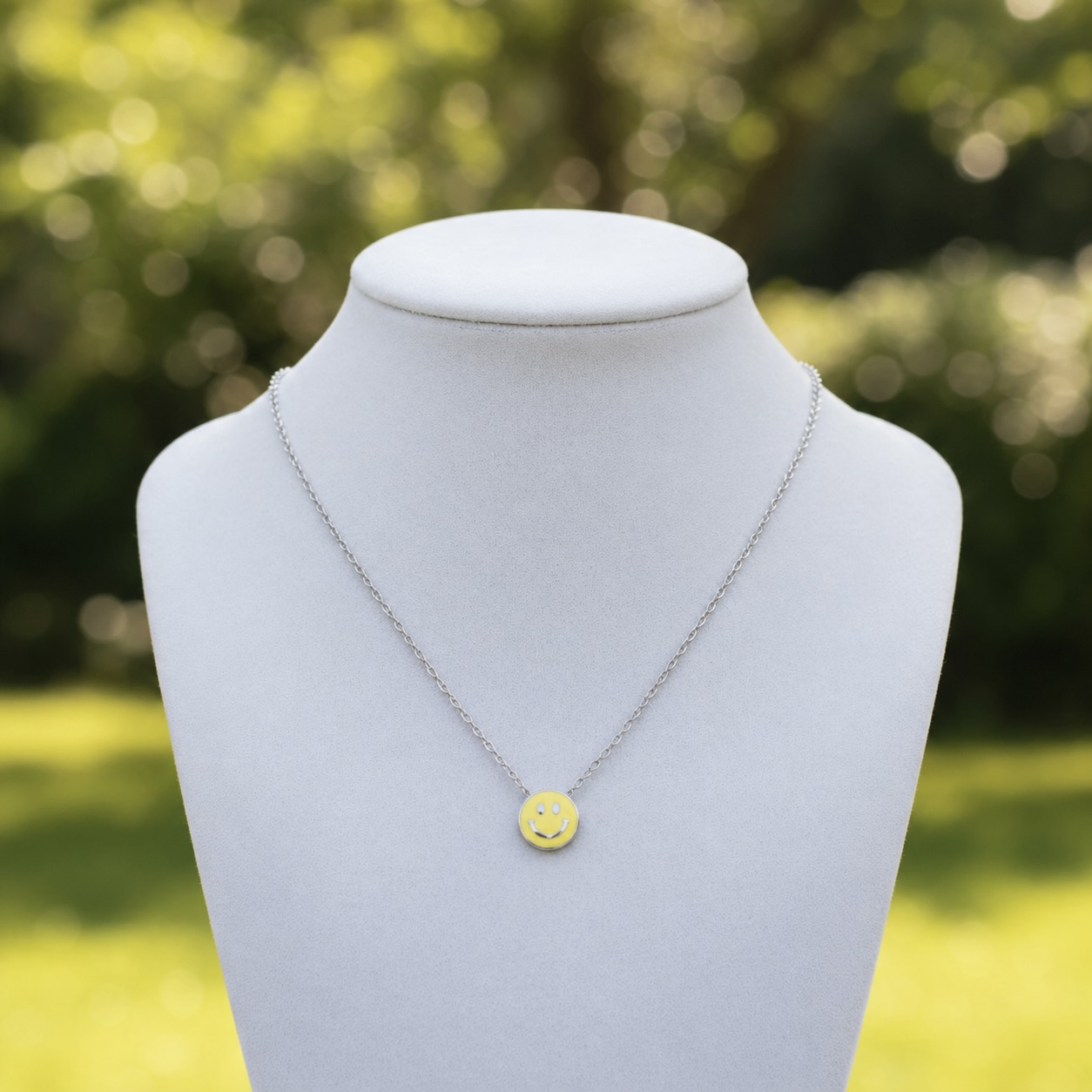 Sterling Silver 925 Smile Enamel Pendant Necklace "Joey" - Image 2